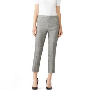 THEORY Basic Pull-On Pant Eco‎ Sharkskin Fabric Linen Blend Grey Size 8